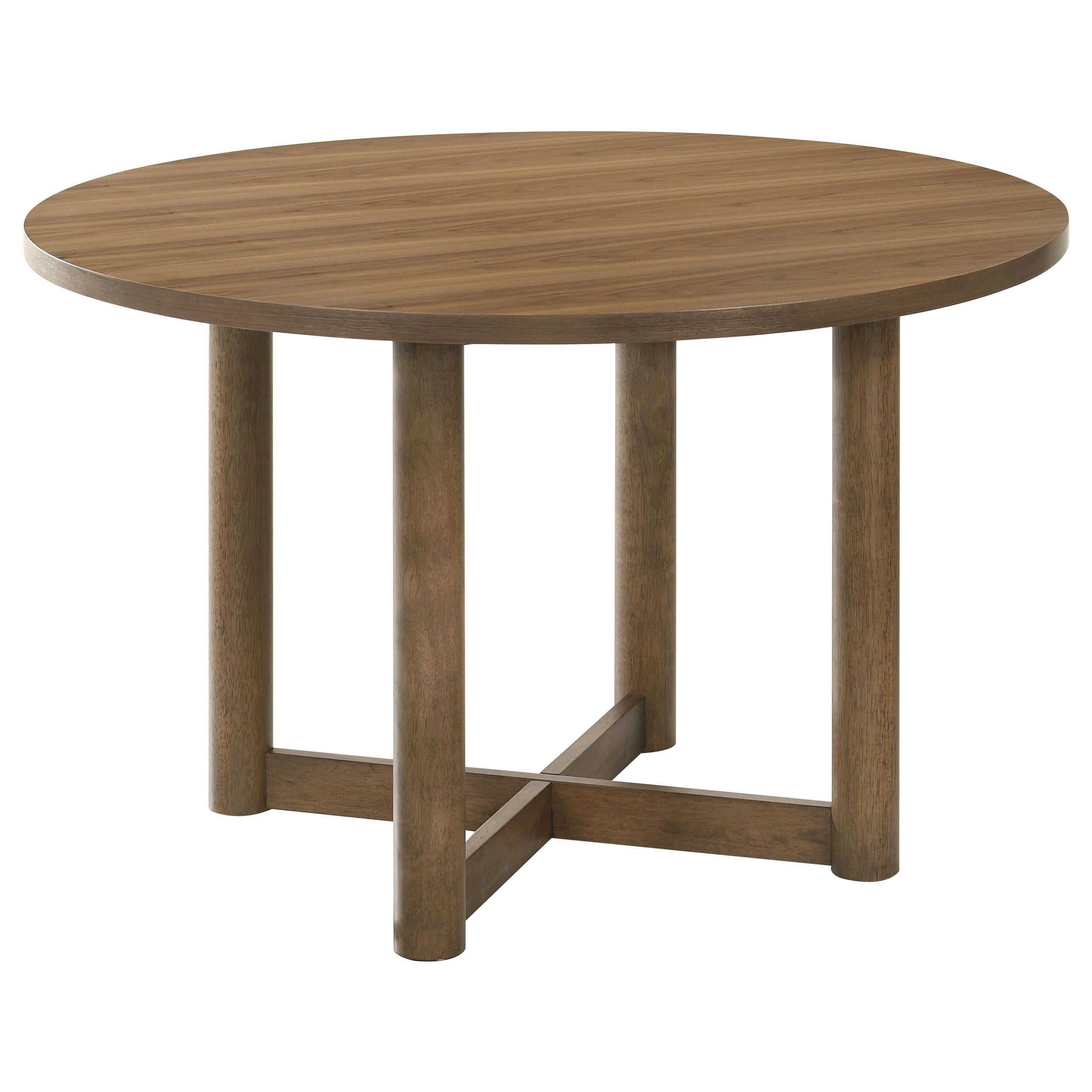 Coaster Furniture Crestmore 108570 46-inch Round Wood Dining Table - Walnut IMAGE 1